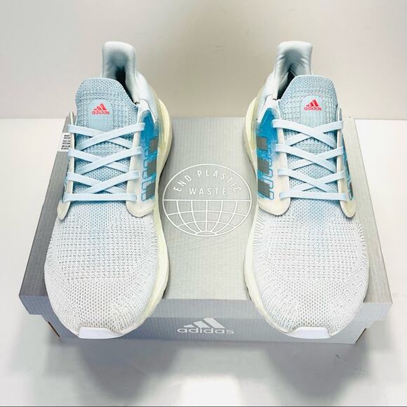 Adidas Primeblue Ultraboost 20 Women Athletic/Running Shoes Size 8.5 White Blue - Picture 3 of 16